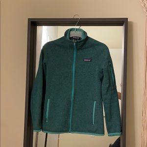 Patagonia green fleece full zip jacket